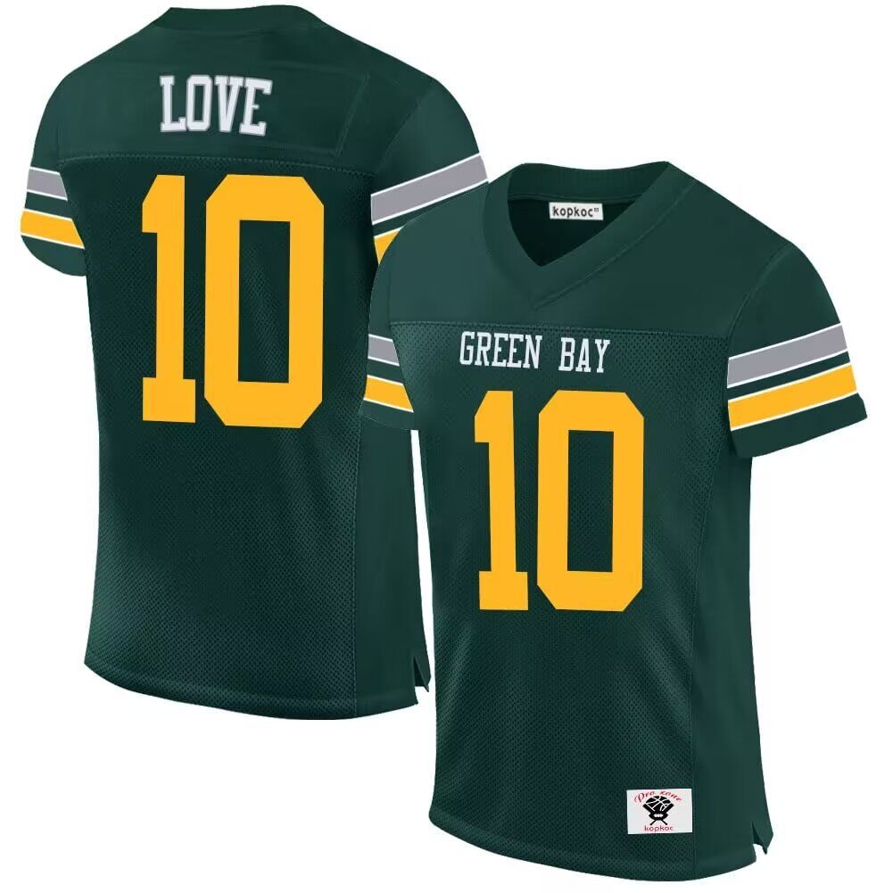 Men Green Bay Packers #10 Love Nike green limited 2024 NFL throwback Jersey